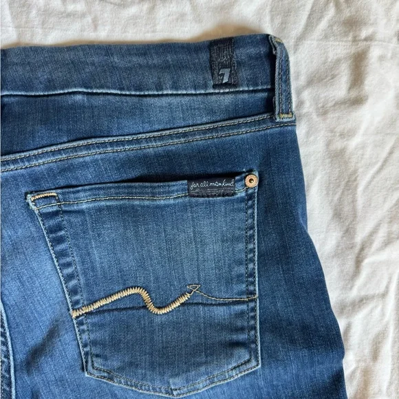 7 For All Mankind kimmie Dark Blue Boot Cut Jeans - Picture 4 of 6